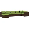 Image de vidaXL - 7-delige - Loungeset - met - kussens - poly - rattan - bruin
