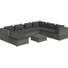 Image de vidaXL - 8-delige - Loungeset - met - kussens - poly - rattan - grijs