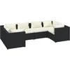 Image de vidaXL - 6-delige - Loungeset - met - kussens - poly - rattan - zwart