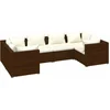Image de vidaXL - 6-delige - Loungeset - met - kussens - poly - rattan - bruin