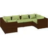 Image de vidaXL - 6-delige - Loungeset - met - kussens - poly - rattan - bruin