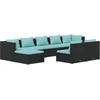 Image de vidaXL - 9-delige - Loungeset - met - kussens - poly - rattan - zwart