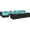 Image de vidaXL - 10-delige - Loungeset - met - kussens - poly - rattan - zwart