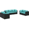 Image de vidaXL - 7-delige - Loungeset - met - kussens - poly - rattan - zwart