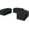 Image de vidaXL - 6-delige - Loungeset - met - kussens - poly - rattan - zwart