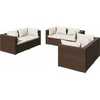 Image de vidaXL - 6-delige - Loungeset - met - kussens - poly - rattan - bruin