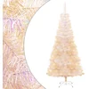 Image de vidaXL - Kunstkerstboom - met - iriserende - uiteinden - 240 - cm - PVC - wit