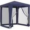 Image de vidaXL - Partytent - met - 4 - mesh - zijwanden - 2x2 - m - HDPE - blauw