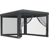 Image de vidaXL - Partytent - met - 4 - mesh - zijwanden - 3x4 - m - HDPE - antracietkleurig