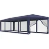 Image de vidaXL - Partytent - met - 10 - mesh - zijwanden - 3x12 - m - HDPE - blauw