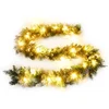 Image de vidaXL - Kerstslinger - met - LED-lampjes - 2,7 - m - PVC - groen