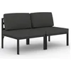 Image de vidaXL - Tuinbank - 2-zits - met - kussens - aluminium - antracietkleurig