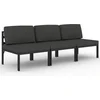 Image de vidaXL - Tuinbank - 3-zits - met - kussens - aluminium - antracietkleurig