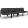 Image de vidaXL - Tuinbank - 4-zits - met - kussens - aluminium - antracietkleurig