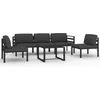 Image de vidaXL - 6-delige - Loungeset - met - kussens - aluminium - antracietkleurig