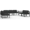 Image de vidaXL - 7-delige - Loungeset - met - kussens - aluminium - antracietkleurig