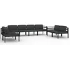 Image de vidaXL - 8-delige - Loungeset - met - kussens - aluminium - antracietkleurig