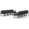 Image de vidaXL - 9-delige - Loungeset - met - kussens - aluminium - antracietkleurig