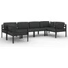 Image de vidaXL - 6-delige - Loungeset - met - kussens - aluminium - antracietkleurig