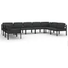 Image de vidaXL - 9-delige - Loungeset - met - kussens - aluminium - antracietkleurig