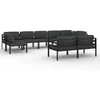 Image de vidaXL - 9-delige - Loungeset - met - kussens - aluminium - antracietkleurig