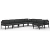 Image de vidaXL - 9-delige - Loungeset - met - kussens - aluminium - antracietkleurig