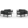 Image de vidaXL - 8-delige - Loungeset - met - kussens - aluminium - antracietkleurig