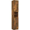 Image de vidaXL - Badkamerkast - 32x34x188,5 - cm - bewerkt - hout - gerookt - eikenkleurig