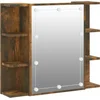 Image de vidaXL - Spiegelkast - met - LED-verlichting - 70x16,5x60 - cm - gerookt - eiken