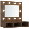Image de vidaXL - Spiegelkast - met - LED-verlichting - 60x31,5x62 - cm - bruin - eikenkleur