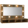 Image de vidaXL - Spiegelkast - met - LED-verlichting - 90x31,5x62 - cm - gerookt - eiken