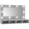 Image de vidaXL - Spiegelkast - met - LED-verlichting - 90x31,5x62 - cm - grijs - sonoma
