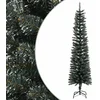 Image de vidaXL - Kunstkerstboom - met - standaard - smal - 210 - cm - PVC - groen