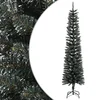 Image de vidaXL - Kunstkerstboom - met - standaard - smal - 240 - cm - PVC - groen
