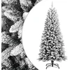Image de vidaXL - Kunstkerstboom - met - sneeuw - 150 - cm - PVC - en - PE