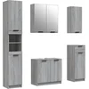 Image de vidaXL - 5-delige - Badkamerkastenset - bewerkt - hout - grijs - sonoma - eikenkleur