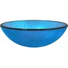 Image de vidaXL - Wasbak - 42x14 - cm - gehard - glas - blauw