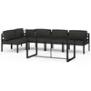 Image de vidaXL - 6-delige - Loungeset - met - kussens - aluminium - antracietkleurig