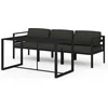 Image de vidaXL - 4-delige - Loungeset - met - kussens - aluminium - antracietkleurig