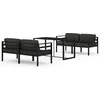 Image de vidaXL - 5-delige - Loungeset - met - kussens - aluminium - antracietkleurig