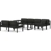 Image de vidaXL - 8-delige - Loungeset - met - kussens - aluminium - antracietkleurig