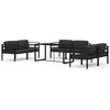 Image de vidaXL - 7-delige - Loungeset - met - kussens - aluminium - antracietkleurig