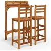 Image de vidaXL - 3-delige - Balkonbarset - massief - acaciahout