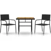 Image de vidaXL - 3-delige - Tuinset - poly - rattan - zwart