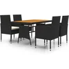 Image de vidaXL - 5-delige - Tuinset - poly - rattan - zwart