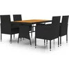 Image de vidaXL - 5-delige - Tuinset - poly - rattan - zwart