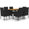 Image de vidaXL - 7-delige - Tuinset - poly - rattan - zwart