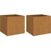 Image de vidaXL - Plantenbakken - 2 - st - 49x47x46 - cm - cortenstaal