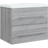 Image de vidaXL - Wastafelkast - met - ingebouwde - wasbak - bewerkt - hout - grijs - sonoma