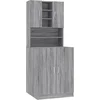 Image de vidaXL - Wasmachinekast - bewekrt - hout - grijs - sonoma - eikenkleurig